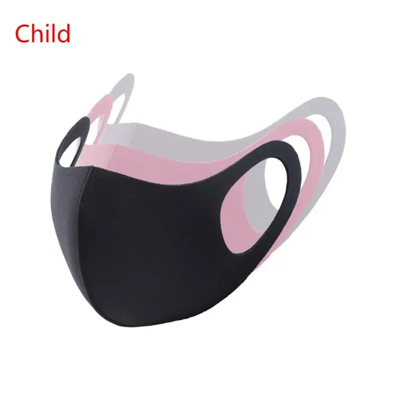 

3Pcs Kids Adult Waterproof Sponge Mouth Mask 3D Reusable Anti Pollution Cover 517D