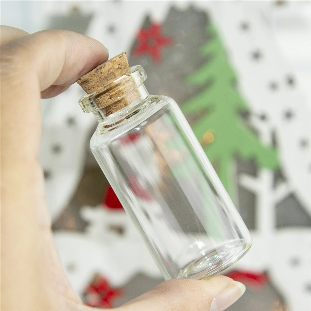 100Pcs 20ml Mini Empty Clear Glass Container with Cork Wishing Perfume Bottles Candy Food Pot Craft Decorative Refillable Vials | Красота и