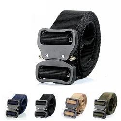 Men Military Tactical Belt Nylon Alloy Fashion Metal Quick Release Buckle Elastic Man Training Battle Waist Belt Without Sewing