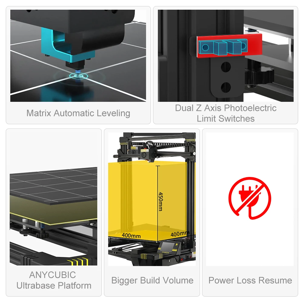 ANYCUBIC Chiron 3d принтер TFT сенсорный экран ultracase экструдер большой объем сборки 3d принтер комплект размера плюс impressora 3d drucker