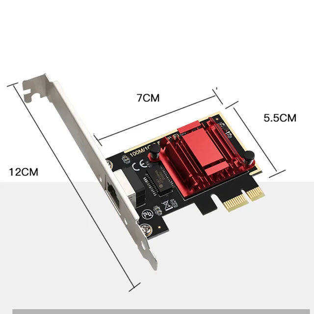 DIEWU TXA092 PCIE Card 2.5Gbps Gigabit Network Card 10/100/1000Mbps RTL8125b RJ45 Ethernet Network Card PCI-E Network Adapter 3