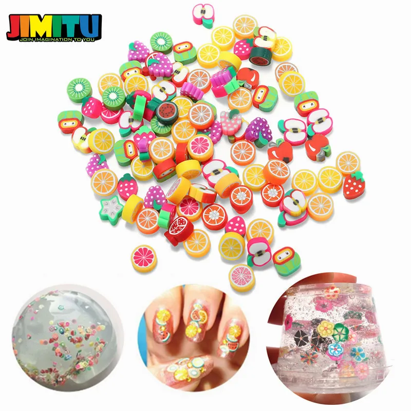 JIMITU 3 стиля творческая глина Лепка глина игрушки 100 шт фруктовый торт цветок из полимерной глины игрушка с орнаментом Пластилин для детей