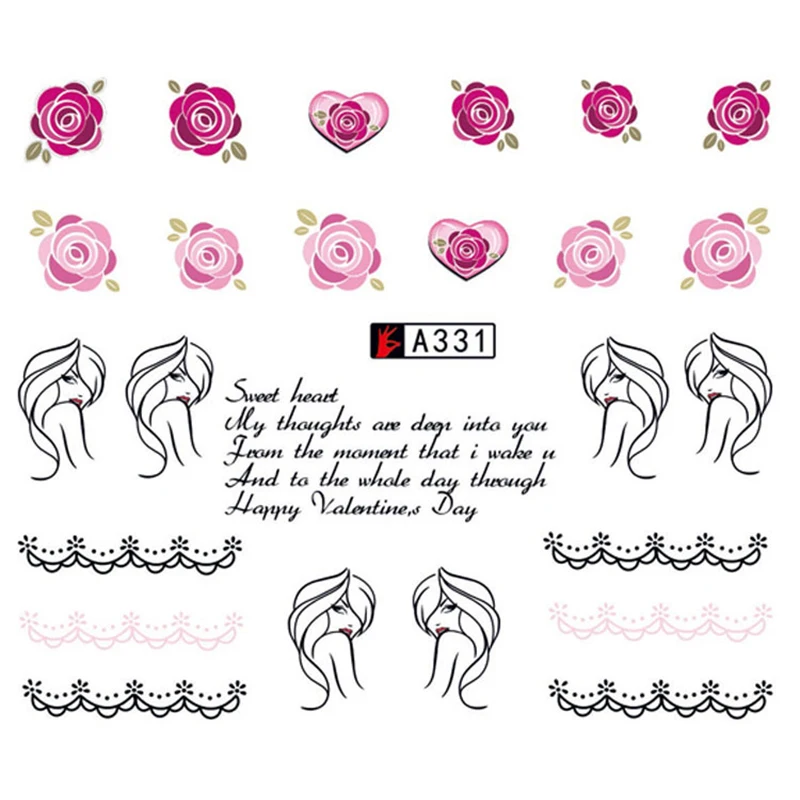 GAM BELLE 1 Sheet Summer Colorful Designs Nail Art Sticker Watermark DIY Butterfly Colorful Tips Nail 2