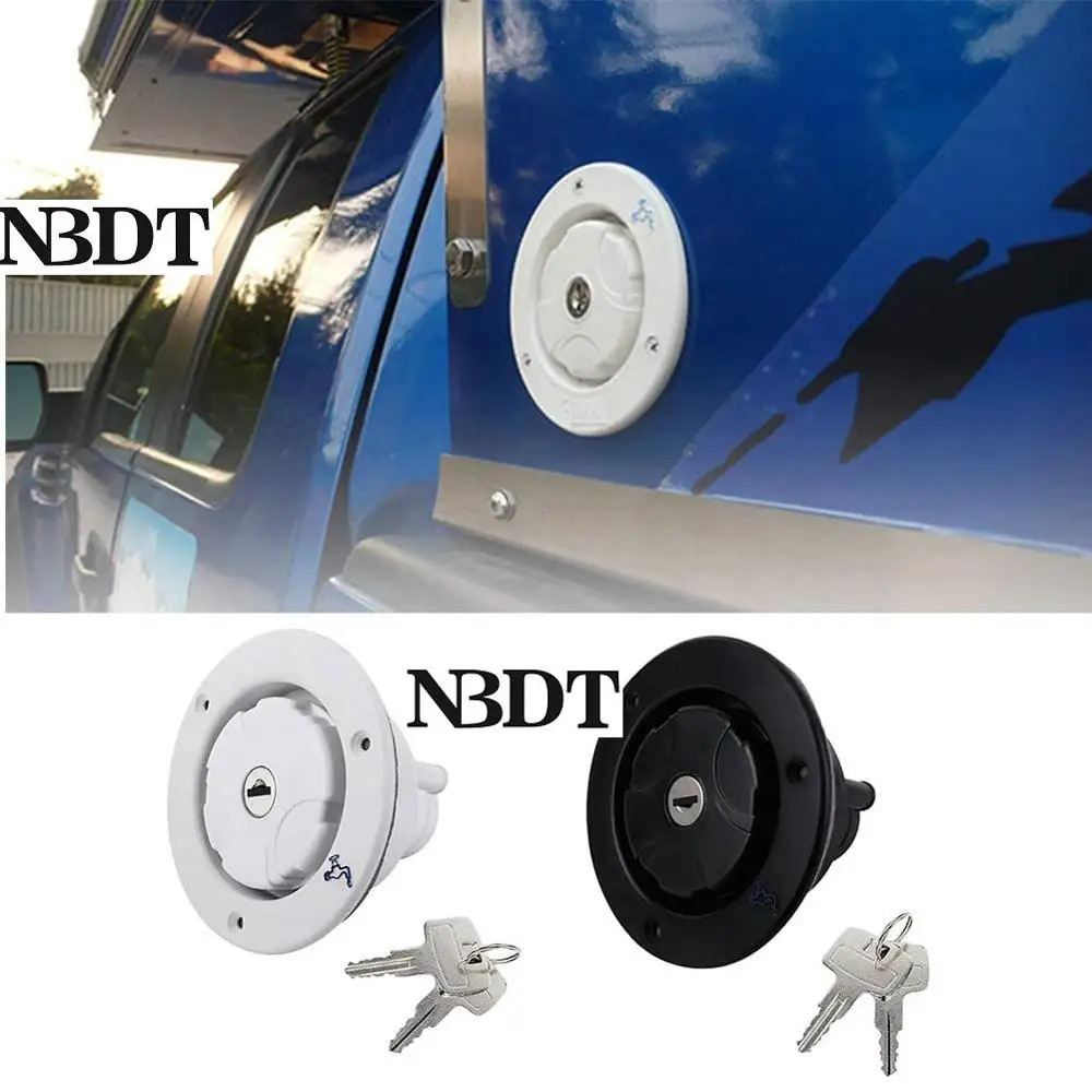 

White Black Plastic Gravity Fresh Water Fill Hatch Inlet RV Trailer Caranvan Yacht Accessories