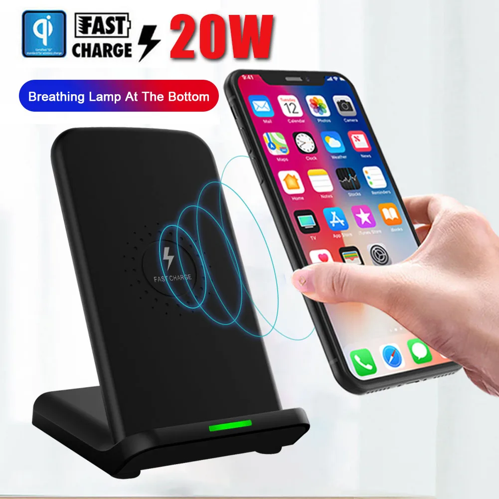 

20W Qi Wireless Charger For Samsung Note 10 9 S10 S9 S8Fast Wireless Charging Dock For iPhone 11 Pro XS XR X 8 USB Charger