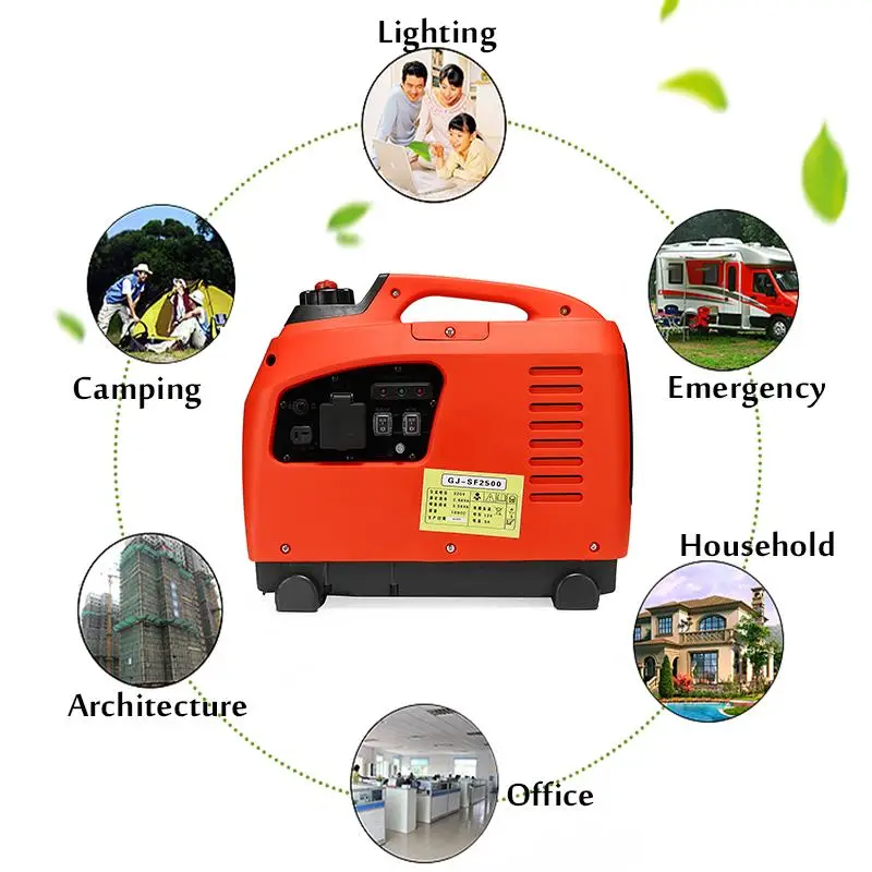  3500W Portable Gasoline Inverter Generator 3.5KW Petrol DC Battery Charge Pure Sine Waves Outdoor P