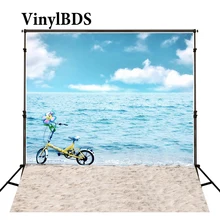 Kate Ocean Backdrop Children's Bike Background Bluesky Cloud Backdrops Newborn Photography Background Seamless Photo For Studio 