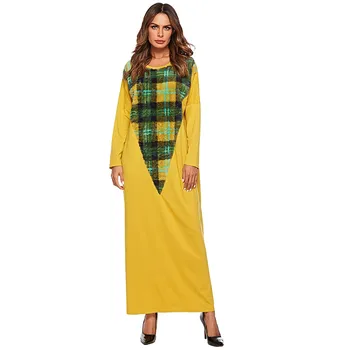 

Muslim Abaya Dress Women Plaid Kimono Jilbab Jubah Elbise Islamic clothing Turkey Dubai Arab Moroccan Kaftan Maxi Hijab Vestidos