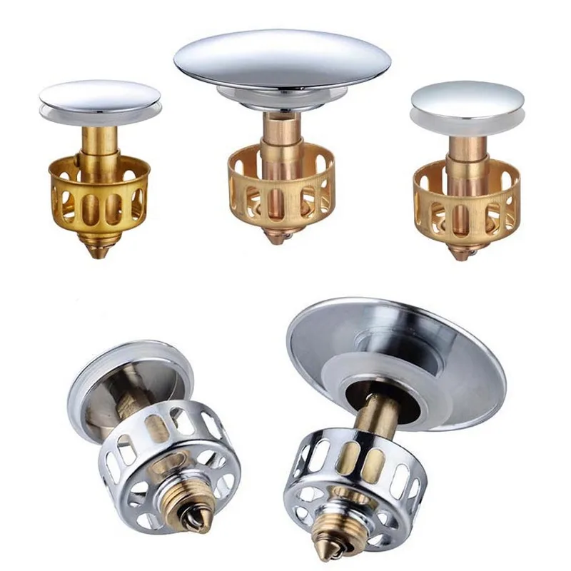 Shower Floor Drain All-copper bounce cover filter kitchen sink wash basin stopper Bathroom Trap Hair Catcher Basin Hardware bathroom accessories