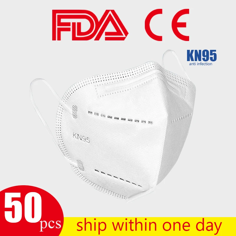

Disposable Mouth Face KN95 Mask 95% Filtration Non-woven Fabric Protective Masks FDA CE certification