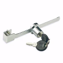 1 Set Durable Showcase Lock Display Case Sliding Glass Push Door Window Lock With 2 Keys