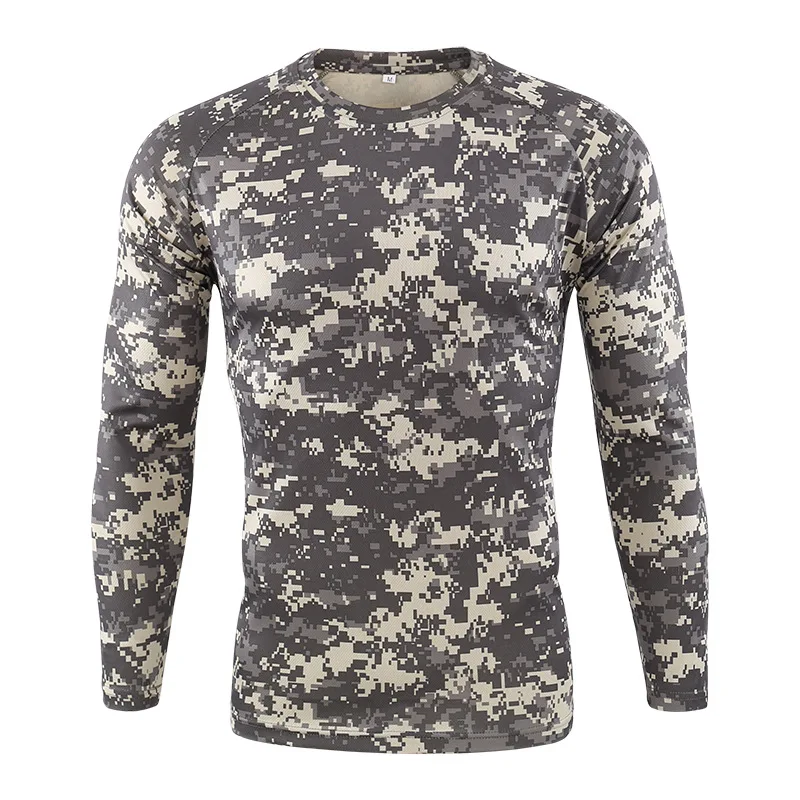 

Men Outdoor Tactical Military Hiking T-Shirts Male Army Camouflage Long Sleeve Sports Camping Shirt Hunting Fishing Clothes A659