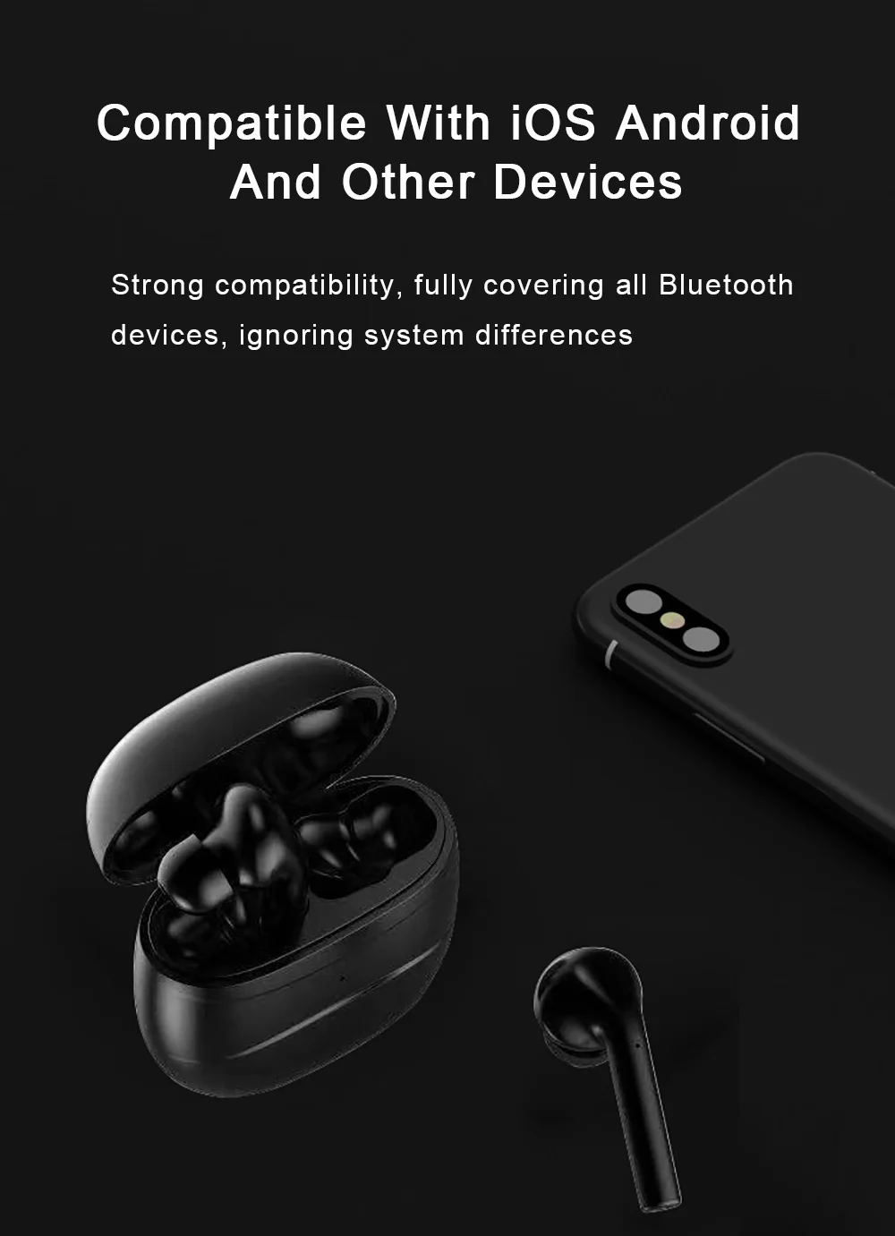 J3 TWS bluetooth 5,0 Беспроводные наушники с шумоподавлением гарнитура с сенсорным управлением стерео аудио водонепроницаемый двусторонний звонок