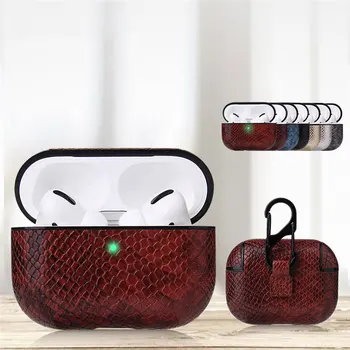 

Luxury Vintage PU Leather Hard Case for Apple Airpods Pro Earbud Protective Cover Wireless Charging Box with Hook for Airpods 3
