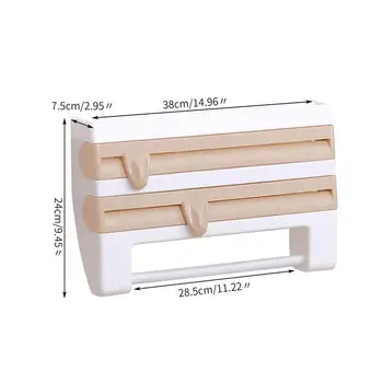 

Refrigerator Cling Film Storage Plastic Cutting Rack Wrap Wall Hanging Paper Towel Holder Kitchen Tools