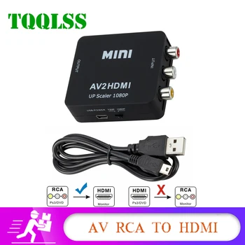 

Mini HD 1080P RCA To HDMI Adapter RCA Composite CVBS AV To HDMI Video Audio Converter AV2HDMI For HDTV PC DVD Xbox Projector