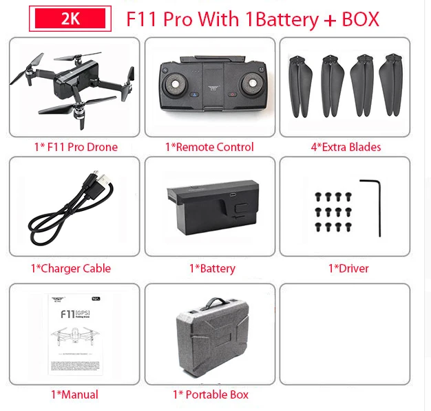 F11 PRO Дрон с GPS с Wifi FPV 1080 P/4 K HD камера RC бесщеточный Квадрокоптер 25 минут время полета складной Дрон вертолет - Цвет: F11PRO-5G-4K-EPP-1B