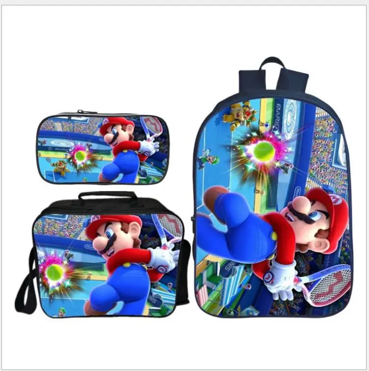 Новое поступление 3 шт./компл. печати 3D Super Mario детские рюкзаки для детей с персонажами из мультфильмов школьные ранцы для мальчиков школьные сумки для девочек Mochilas - Цвет: as pictures