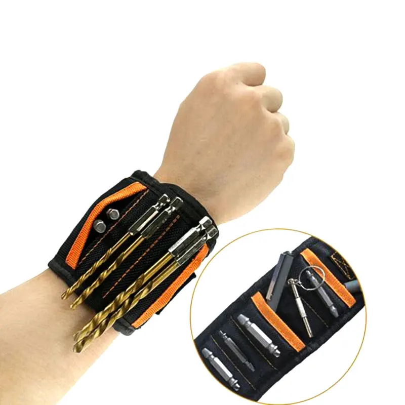 Magnetic Wristband With Strong Magnets Nails Drill Bit Belt Screw Holder  Adjustable Tool Storage Wrist Repair Tools Bag - AliExpress