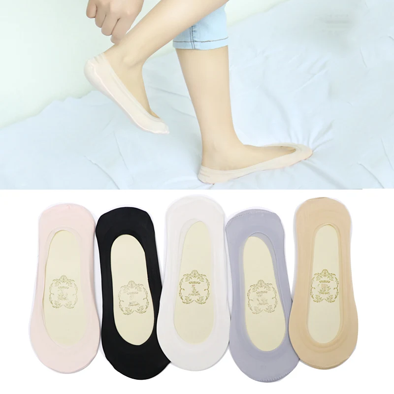 Women Socks Summer Spring Thin Non-slip Socks Female Ladies No Show Socks Breathable Short Ankle Invisible Boat Socks Slipper