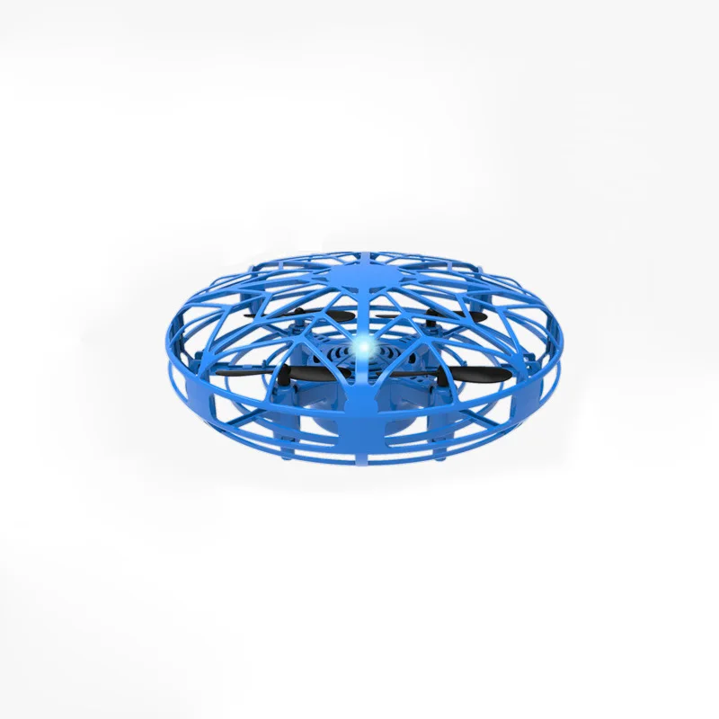 Blue Rollable Wrapable Magic Hand Flying Mini UFO Aircraft Drone Kids Electric Electronic Toys Sensing Induction Drone New Year Gift - Color: Blue
