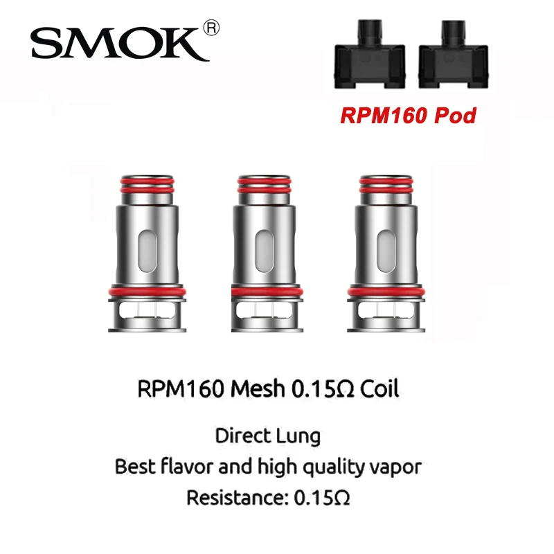 Оригинальная пустая капсула SMOK RPM160 и Катушка 7 5 Ом для емкости мл набор вейпа