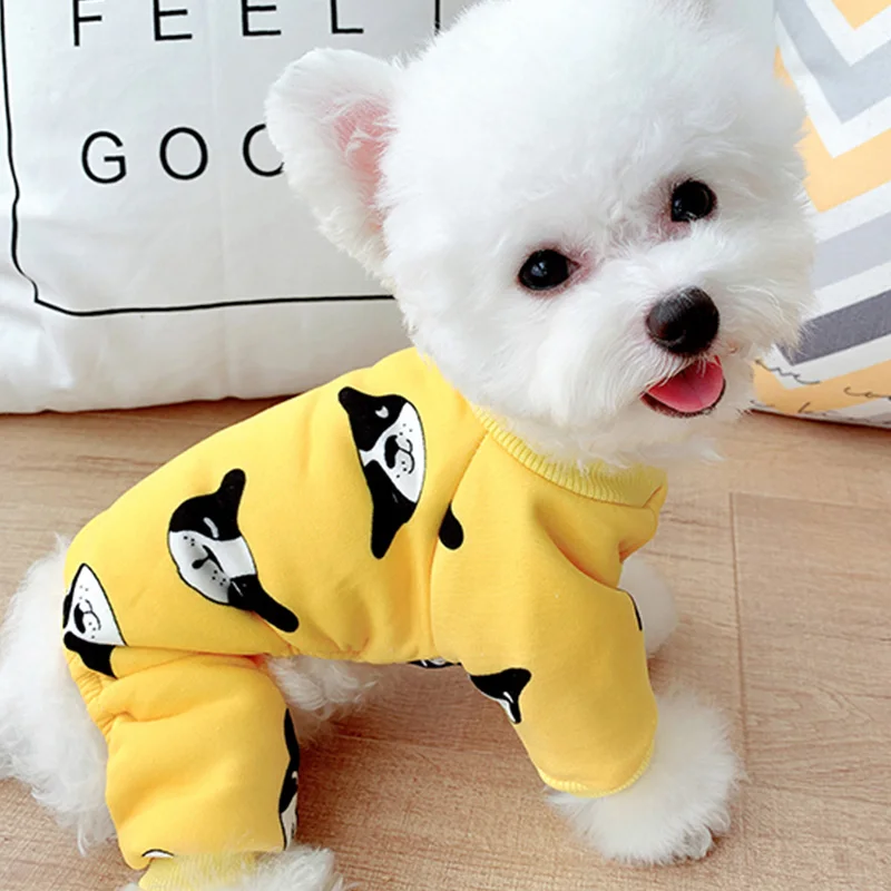 Ropa de Perro de algodón francés mascota Bulldog mono caliente Ropa de mascotas para pequeños perros mediano traje de invierno traje de Perro Ropa de Perro