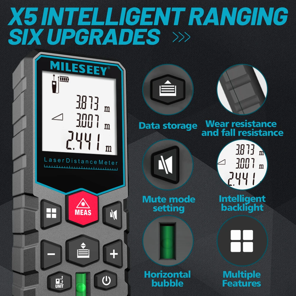 Mileseey Laser Rangefinder 40M 60M 80M 100M Digital laser distance Meter laser Tape measure Diastimeter tester tool Mileseey Laser Rangefinder 40M 60M 80M 100M Digital laser distance Meter laser Tape measure Diastimeter tester tool