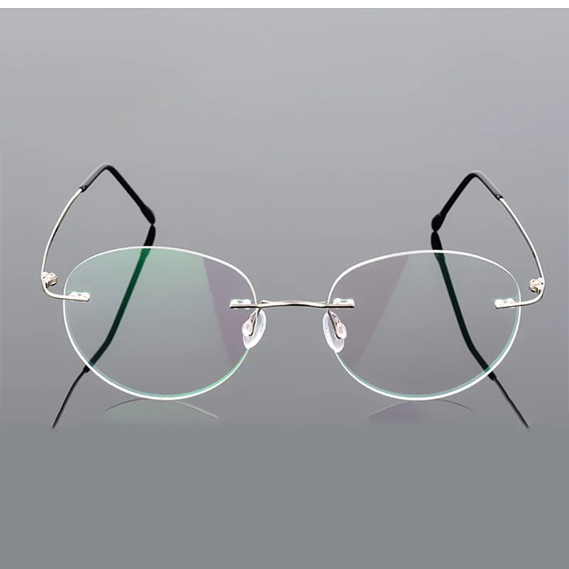 Nearsighted Glasses Fuisetaea Round Rimless Frame Bifocal Reading