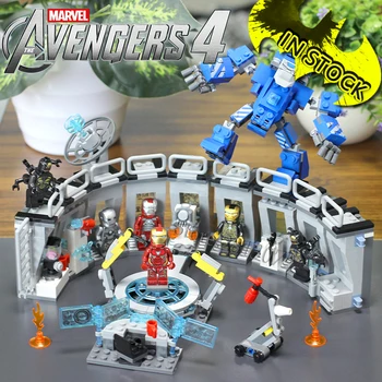 

In stock 11260 The Avengers Iron Man Hall of Armour 524Pcs 07121 Building Blocks Compatible with 76125 Bricks Marvel Super hero