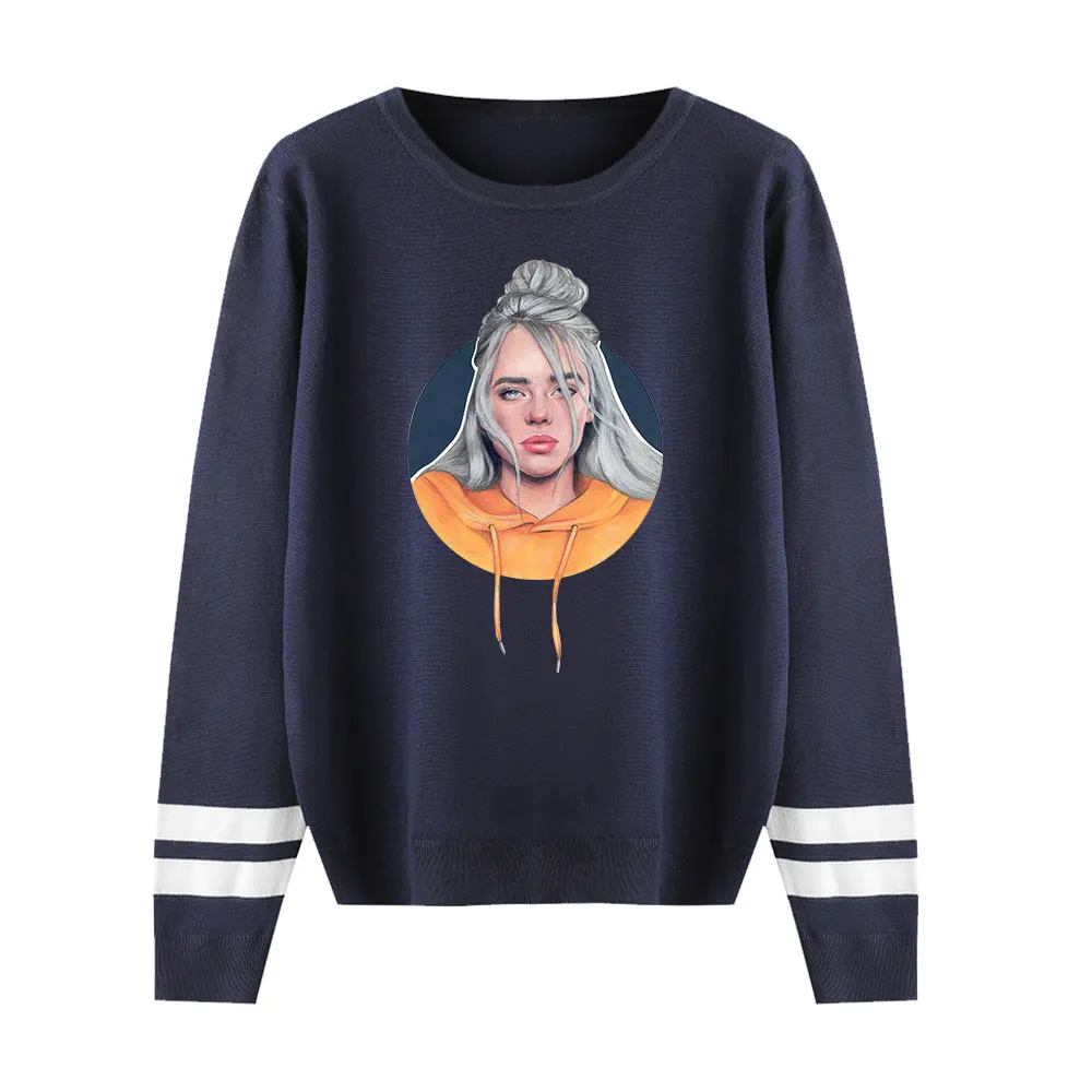 Вязаные свитера с круглым вырезом Billie Eilish, подходящие весенние пуловеры для мужчин и женщин, свитера для мужчин и женщин, удобные топы из