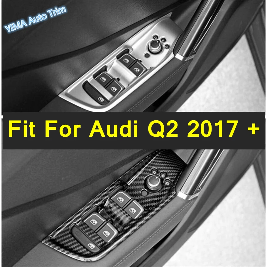 

Car Inner Door Armrest Window Glasses Lift Button Cover Switch Frame Trim ABS Fit For Audi Q2 2017 - 2021 Interior Accessories