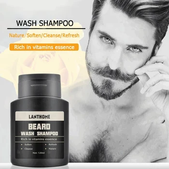 

120ml Men Beard Wash Beard Shampoo Deep Cleansing Nourishing Beard Hair Cleanser Vitamin Essence Repair Keep Beard Shaping