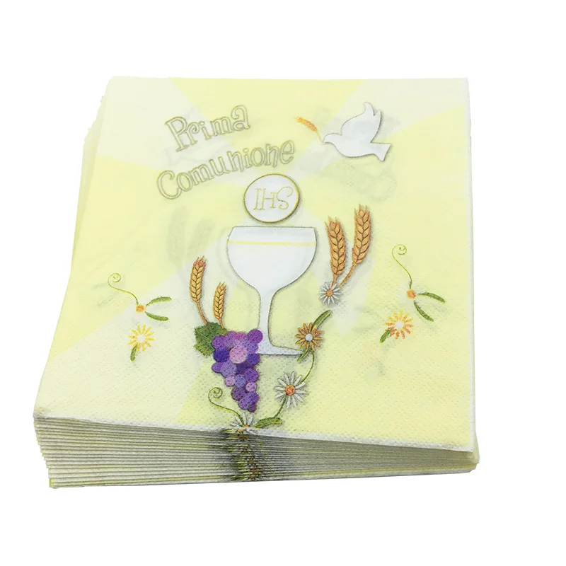 20pcs/lot Italy &quotprima comuhiohe&quot Paper Napkins for Communion Party cute festival party Decor&ampSupplies | Дом и сад