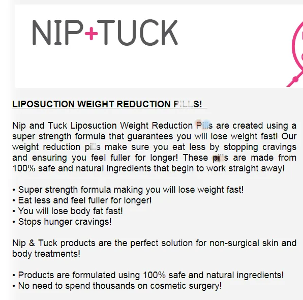 NIP& TUCK липосакция снижение диета жиросжигатель