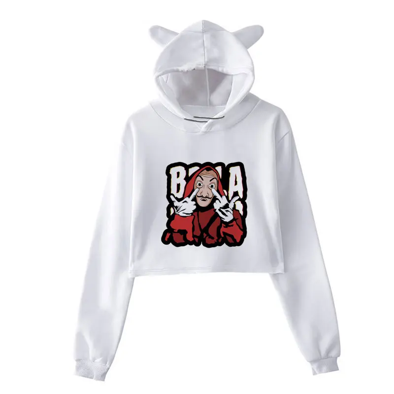 New Money Rapina Felpe La Casa Di Maschera di Carta La Casa De Papel Vogue  Casual Dali Casa De Papel Delle Donne ritagliata Top Felpa|Hoodies \u0026  Sweatshirts| - AliExpress