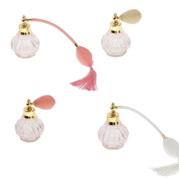 

Crystal 80ml Pink Perfume Bottle Bayonet Pumpkin Refillable Bottle Gold Cap Vintage Refillable Perfume Bottle Atomizer