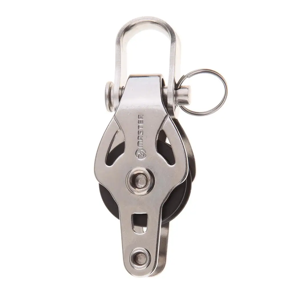 22mm Single Pulley Block Heavy Duty Hardware Wheel Rigging Lifting Loading 150Kgs