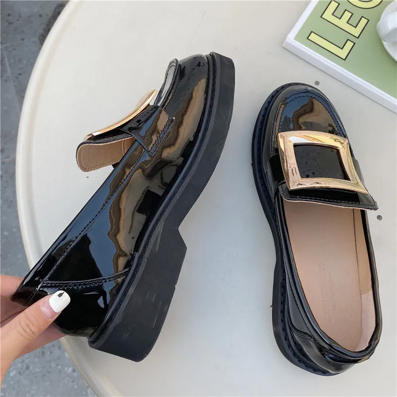 

2020 Spring Japanese-style WOMEN'S Shoes British Style Small Leather Shoes Spring Square Buckle WOMEN'S Shoes Casual Students Th