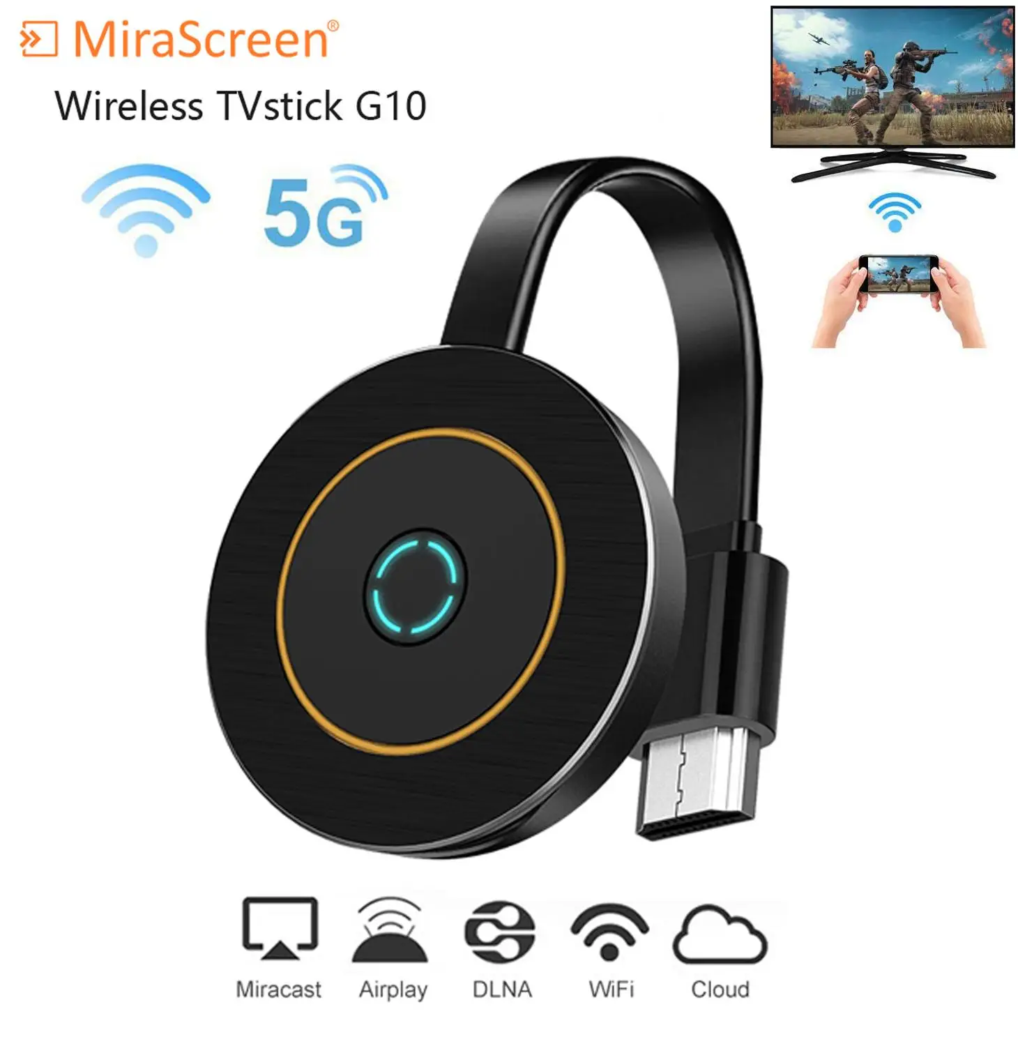 MiraScreen G10 2 4G 5 8G WiFi 4K TV Stick anycast Miracast ios Android Dongle приемник MirrorScreen DLNA Airplay 5G Stick|SmartTV-стики