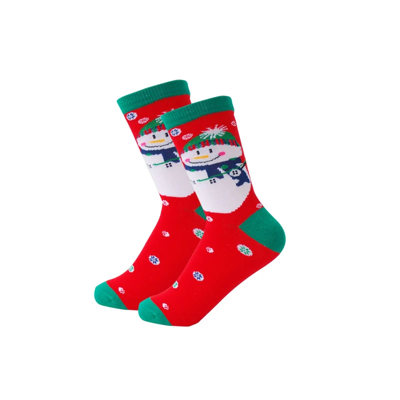 Хлопковые рождественские носки для женщин и мужчин; Новинка года; сезон осень-зима; новогодние носки с изображением Санта-Клауса и рождественской елки с изображением снежного лося - Цвет: 5