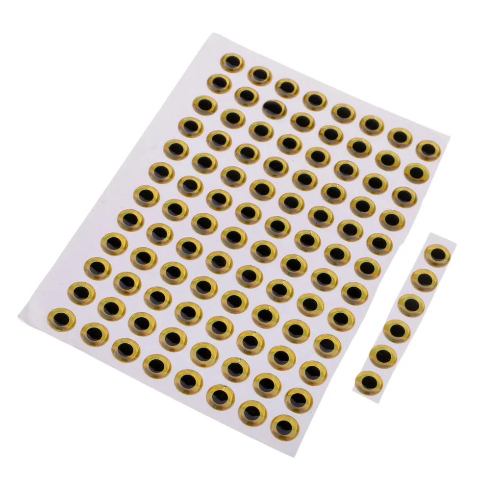 

100 Pcs 3D Fish Eyes Holographic Lure Eyes for Fly Tying Jigs Dolls DIY Crafts Fishing Lures Accessories Tackles