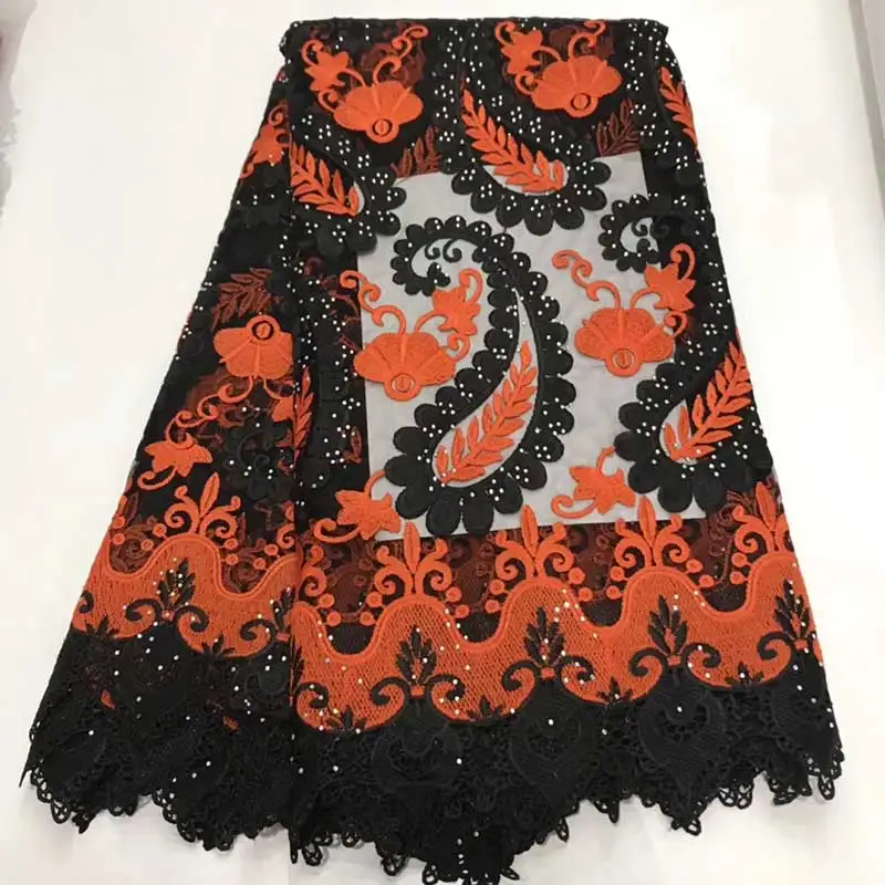 Кружевные Цветы последние нигерийские кружевные стили французские вечерние кружевные ткани 5 ярдов Тюлевая ткань AIMEE02