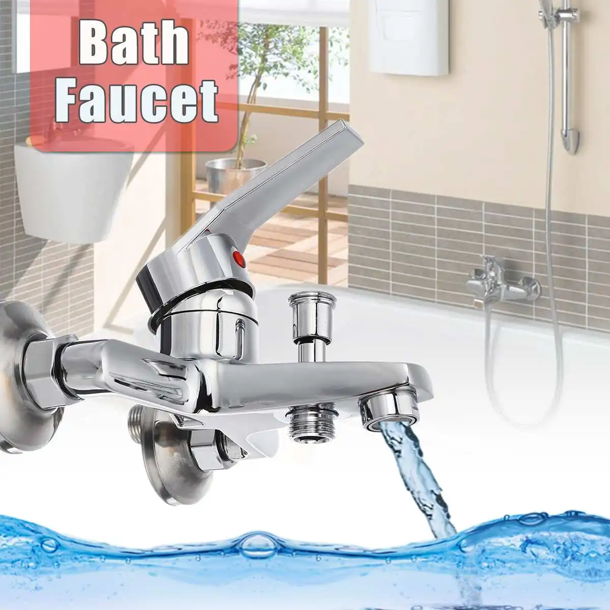 Becornce Bathtub Faucet Bath Faucet Mixer Tap Wall Mounted Hand