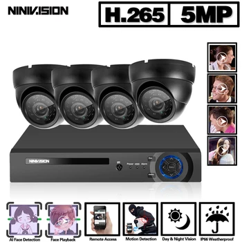 

Face 4CH 5MP POE NVR AI Human Detection IP Camera System H.265 indoor Outdoor Dome POE Security CCTV Video Surveillance Kit