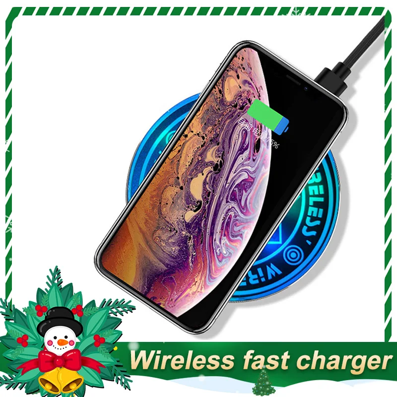 

Free Shipping Magic Circle Qi wireless charger for iPhone X XS 8 Samsung millet Redmi Huawei USB phone charger pad fast charging