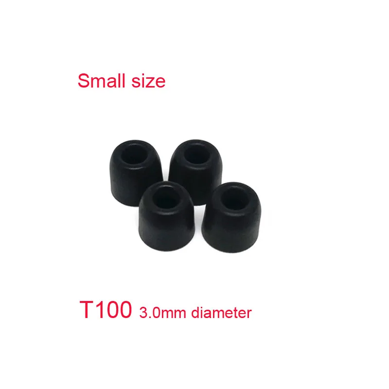T100 S black 4pcs ANJIRUI T100 3,0 мм калибра амбушюры пены памяти ушные наконечники пена для гарнитуры губка T100(L M S) амбушюры для Shure se112 SE210 se215 - Цвет: T100 S black 4pcs