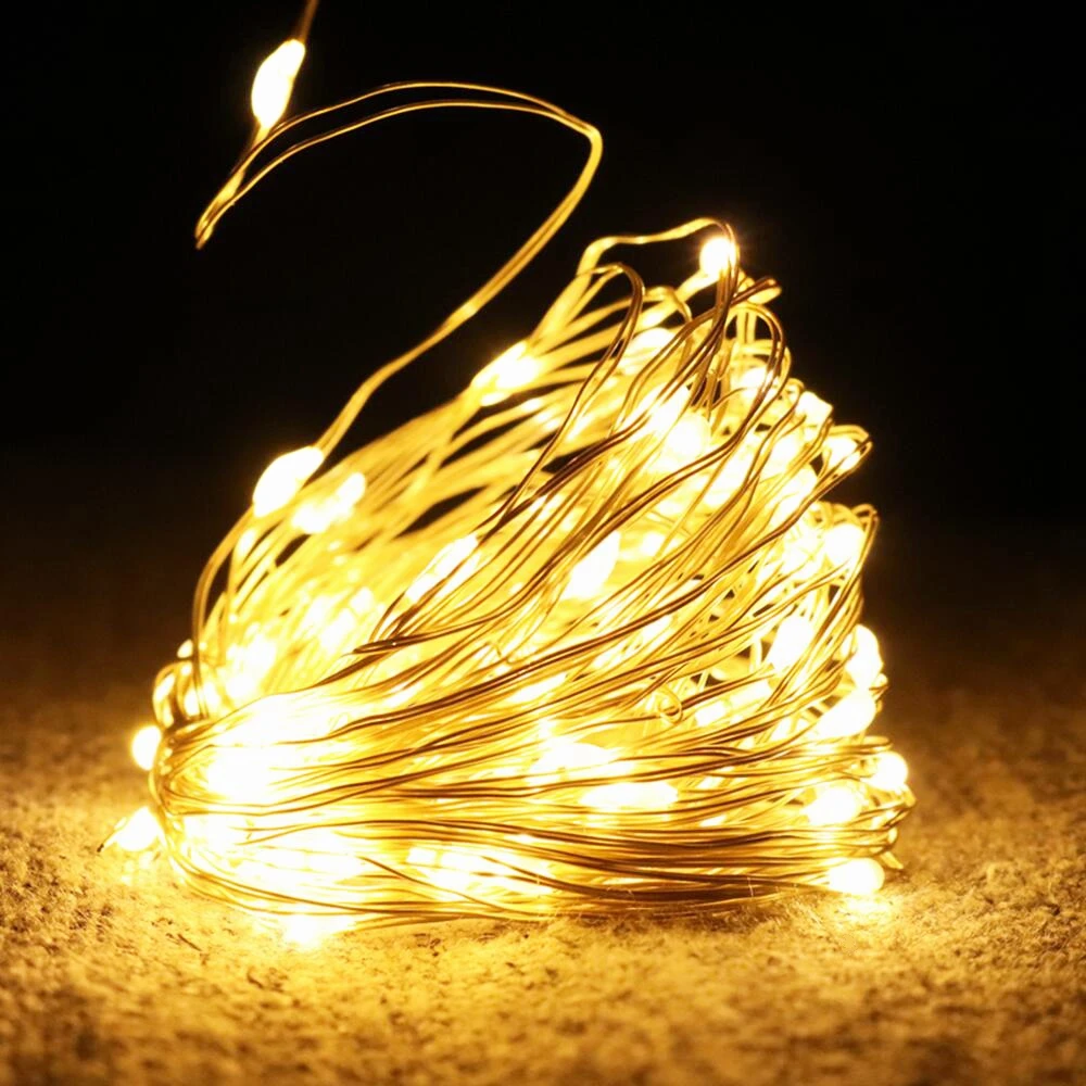 Led Strings Garland Fairy Lights Copper Wire 1M 2M 5M10M Battery Lighting Garland for Christmas Bedroom Wedding Party Decoration 5m 8m 10m fairy light copper wire diy led strings 3xaa battery operated for garland outdoor bedroom home wedding new year decor