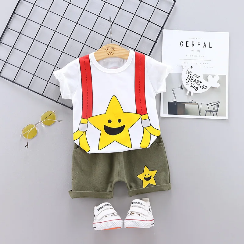 Children Casual Clothes Suit New Summer Kids Boys Girls Cartoon T Shirt Shorts 2Pcs/sets Baby Toddler Clothing Infant Sportswear