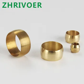 

10pc Brass Double taper ferrule 4 6 8mm OD Compression Sleeve seal ring fittings Tube centralized lubrication system